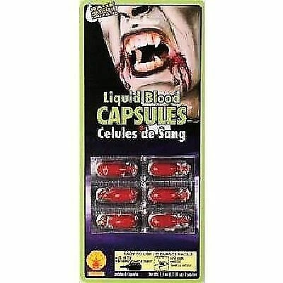 Liquid Blood Capsules Vampire Halloween Costume Accessory - 6 Count