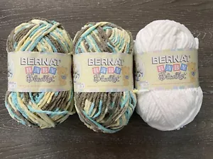 Bernat Baby Blanket Yarn - Beach Babe/White Lot of 3 - Clearance/Liquidation! - Picture 1 of 1