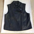 Vince Womens Gray Embossed Textured Leather Moto Vest Size L