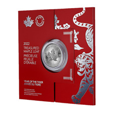 🇨🇦 Canada Silver YEAR OF THE TIGER Bullion Coin, Maple Leaf $5 Dollars, 2022