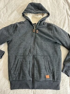 Buffalo David Bitton Hoodie Mens Size M Gray Full Zip Sherpa Lined - Picture 1 of 12