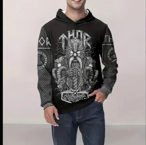 Wikinger Thor Shirt Pullover mit Cap Größe XL - Bild 1 von 6