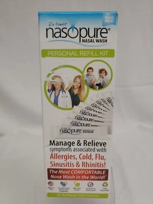 Lavado nasal Nasopure, kit de recarga personal, lavado sinusal “The Nicer Neti Pot” 📦  Foto 1 de 4