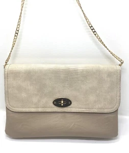 Ladies Beige Juno Clutch Shoulder Bag - Picture 1 of 7