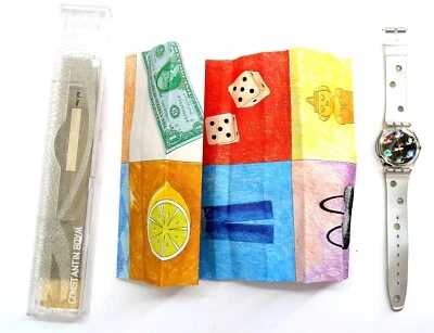 NEW Swatch Watch LENS HEAVEN GK214 Constantin Boym w/ Case with 2 Prints 1996 - Image 1 of 4