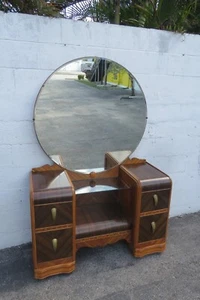 1920s Art Deco Waterfall Inlay design Vanity Makeup Table 5910 - Picture 1 of 24