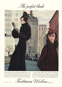 1935 Forstmann Woolens: The Perfect Black Vintage Print Ad - Bild 1 von 1