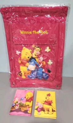 迪士尼授权小熊维尼抽绳背包吊带带地址簿  — 第 1/4 张图片