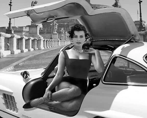 1955 Actress SOPHIA LOREN in MERCEDES 500SL Gull Wing Poster Photo 11x17 - Picture 1 of 1