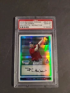 2009 Bowman Chrome TAYLOR HARBIN Rookie RC Refractor /500 PSA 10  - Picture 1 of 3