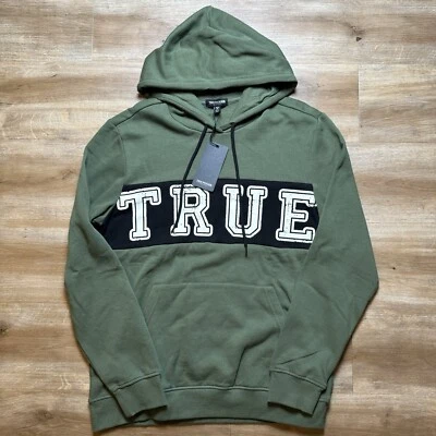 Sudadera con Capucha True Religion Para Hombre Grande Bronce Verde Panel En Contraste Pullover Nueva Con Etiquetas Foto 1 de 4