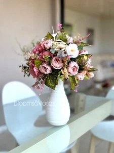 Light pink flower arrangement in a vase , width 12’, height 14’, home decor - Picture 1 of 6