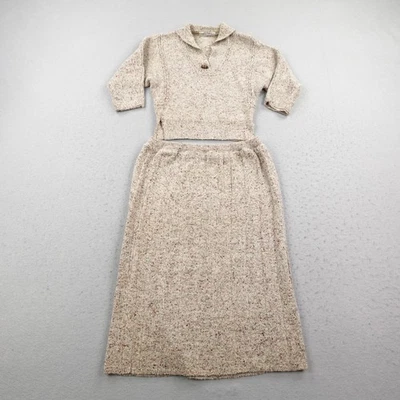 Conjunto Suéter Vintage Lofties Lawrence Falda Traje Mujer Pequeño Avena Boucle Años 60 Foto 1 de 4