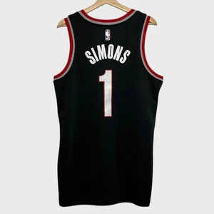 Nueva con etiquetas Nike Anfernee Simons Portland Trail Blazers camiseta negra Swingman 48 grande L - Imagen 1 de 5