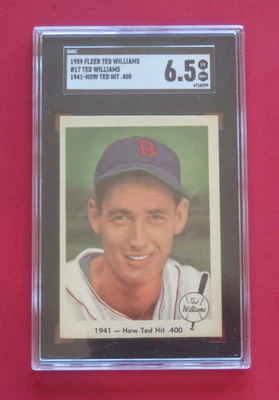 1959 Fleer Ted Williams #17 How Hit .400 1941 Fenway Boston Red Sox EXNM SGC 6.5 - Image 1 of 3