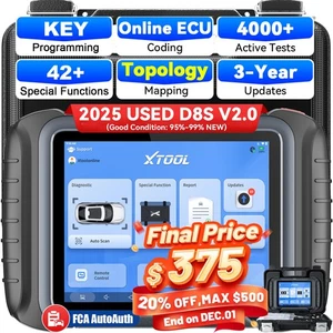 USED XTOOL D8S V2.0 ECU Coding Scanner Auto Diagnostic Tool 42+Services Topology - Picture 1 of 17