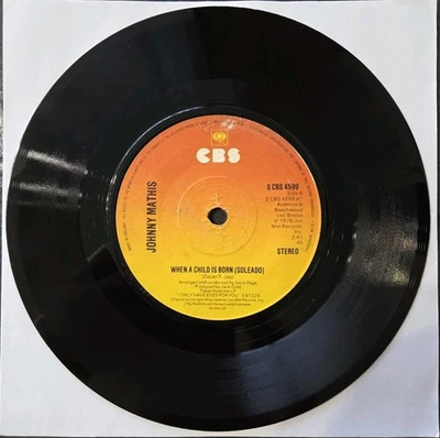 Johnny Mathis - When a child is born (Soledo) - VG 7" vinyl single UK 1976 Xmas - Image 1 of 2
