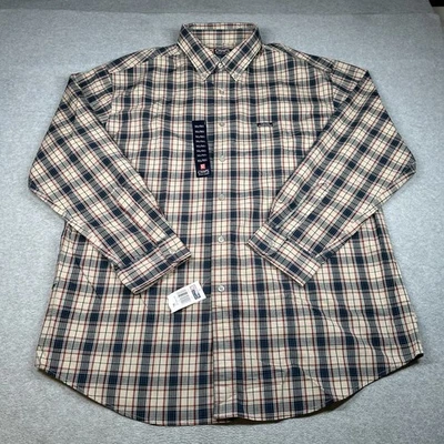 Vintage CHAPS Ralph Lauren Beige/Navy/Red Plaid Shirt Men’s XL Cotton Blend NWT - Image 1 of 4