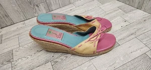 vtg lilly pulitzer wedge sandals Sz 9.5 - Picture 1 of 6