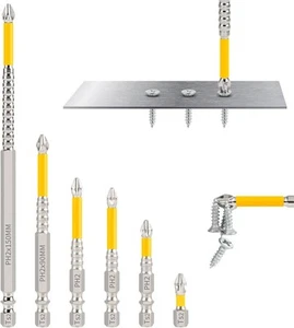 High Magnetic Screwdriver Drill Bit Set, K5 Impact Resistant Non Slip 6pcs  - Picture 1 of 7