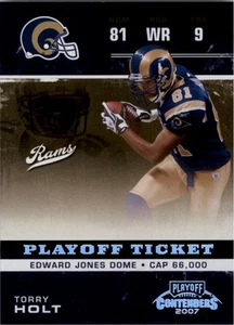 Boleto de playoffs Contenders 2007 #91 Torry Holt RAMS #d 009/199 - casi nuevo-como nuevo - Imagen 1 de 2