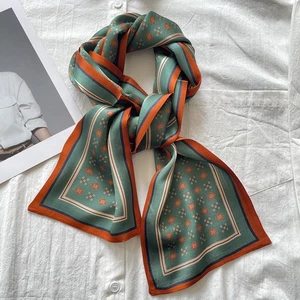 Mujeres Morera Seda Bufanda Envoltura Cinta para el Cabello Bolso de Mano Asa Cuello Cabezal 145X15Cm - Imagen 1 de 5