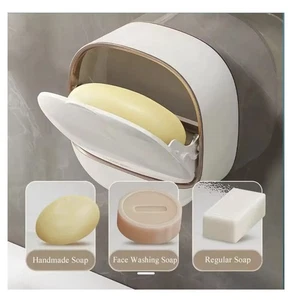 Soap Dish with Drainage Box, Wall Mounted Soap Holder for Shower - Bild 1 von 8