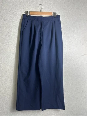 Abercrombie Fitch Curve Love Navy Blue Trousers Wide Leg Size 8 S 28x28 - Image 1 of 4