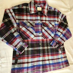 Jade And Ivory Wool Blend Shacket Women 1X Button Shirt Jacket Plaid Gorpcore - Picture 1 of 8