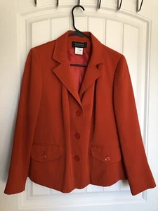 Signature Harve’ Benard Orange Suit Jacket, Women’s Size 14WP, 100% Polyester - Picture 1 of 5