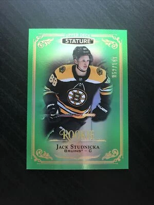 2019-20 Upper Deck Stature Green 52/149 Rookie Jack Studnicka #104 Bruins RC - Image 1 of 2