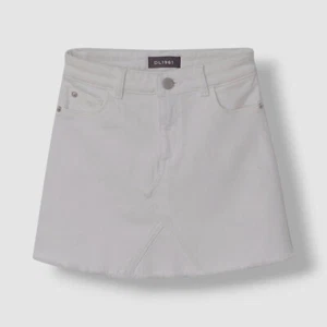 $49 DL1961 Kid's Girl's White Solid Jenny Raw-Edge Denim Mini Skirt Size 12 - Picture 1 of 3