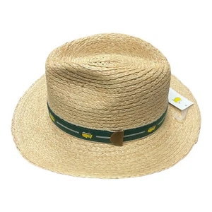 2024 Masters Logo Dorfman Pacific Natural Straw Hat Green Belt logo  L/XL - Picture 1 of 4