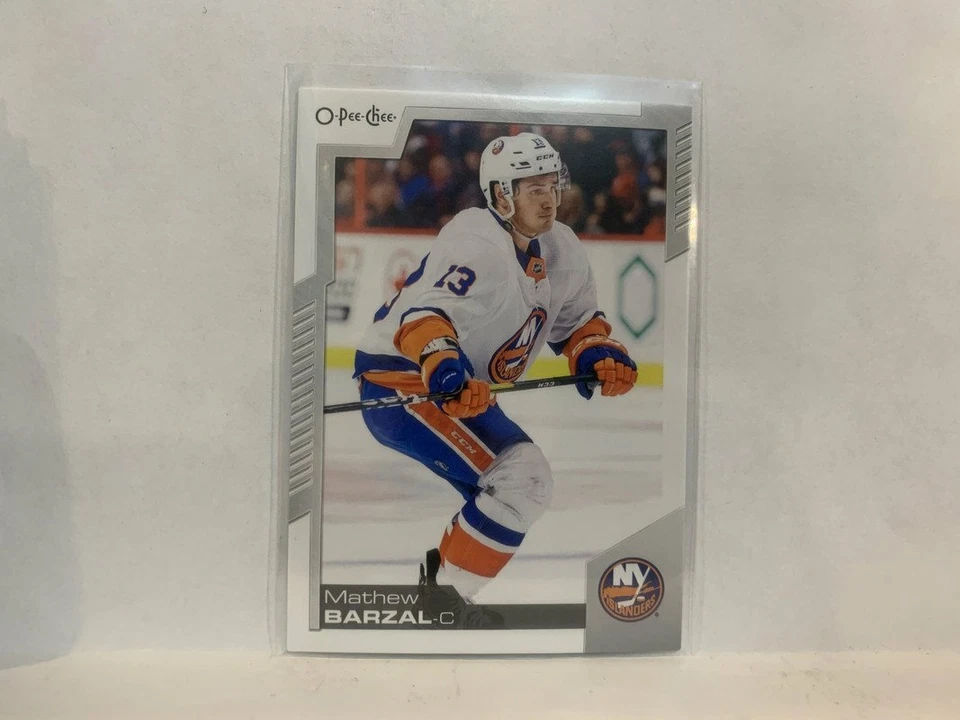 #390 Mathew Barzal New York Islanders 2020-21 O-PEE-CHEE Hockey Card MV - Image 1 of 2