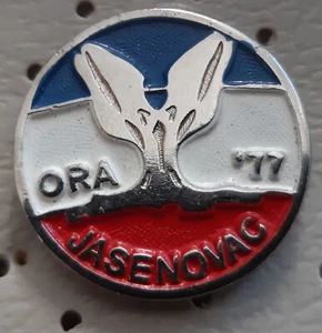 ORA Jasenovac 1977 azione lavoro giovanile, spilla vintage croata, distintivo, bavero! - Foto 1 di 1
