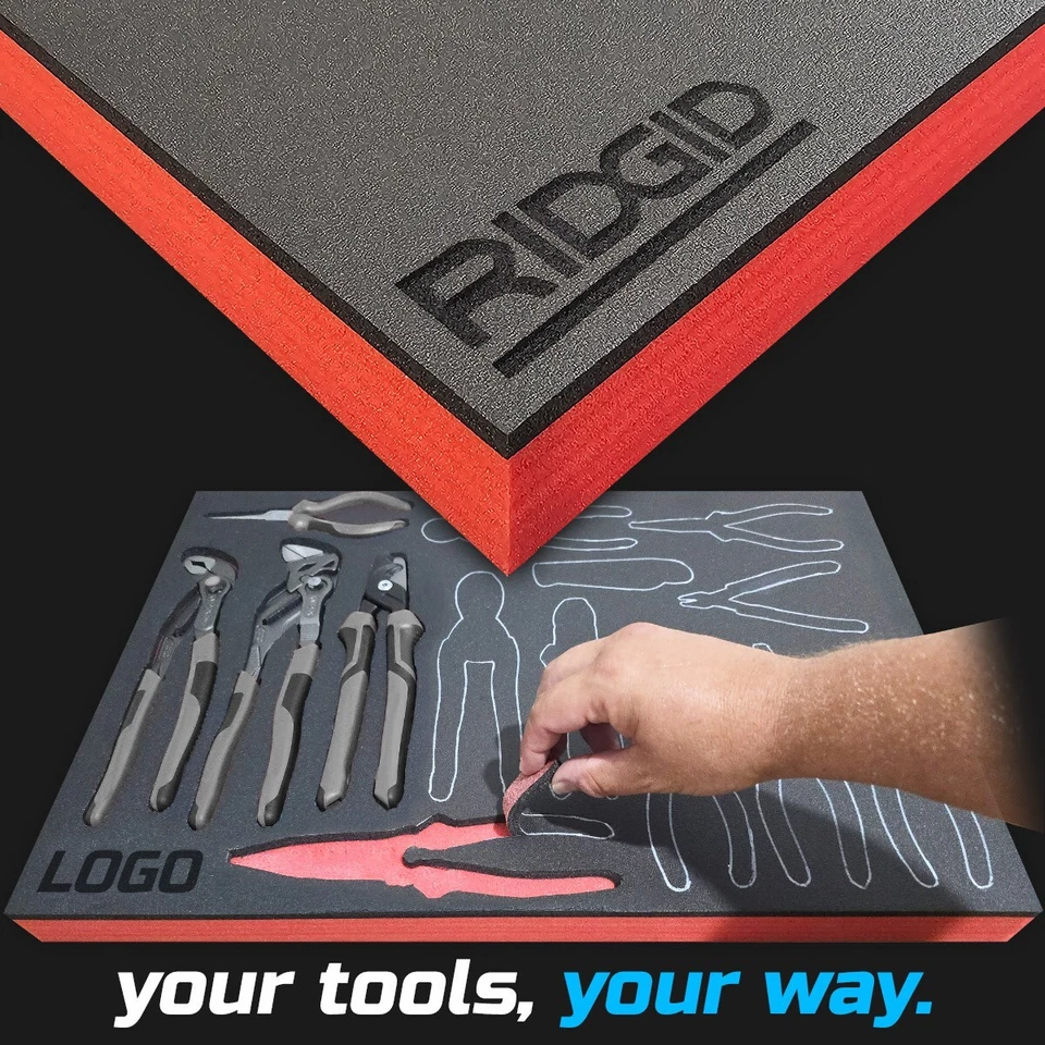 RIDGID shadow foam tool tray insert storage organizer toolbox tool kit set - Image 1 of 4