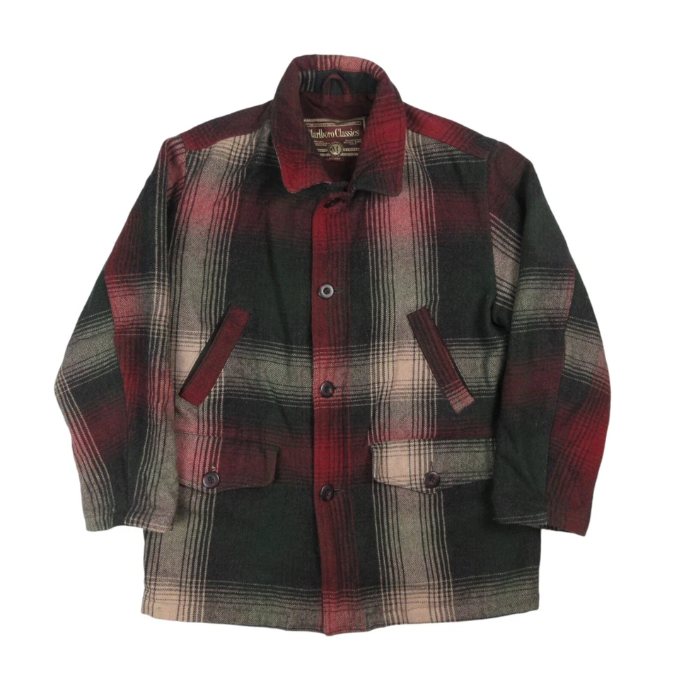 复古万宝路经典羊毛羊驼格子编舞外套,尺寸 M — 第 1/1 张图片