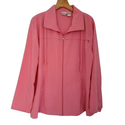 Line Up Golf Jacket Windbreaker Golfers Pink Zip Front Womens Large  - Image 1 of 4