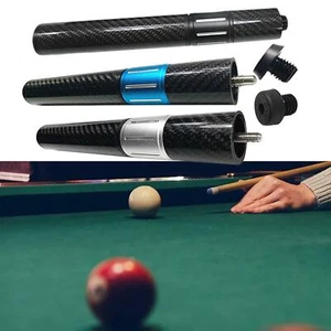 Pool Cue Extension Carbon Fiber Billiard Lengthen Tools Parts Snooker Black - Picture 1 of 7