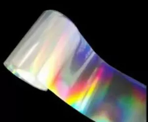 FOIL HOLOGRAFICO TRANSPARENTE ARCOIRIS LASER - CLEAR HOLOGRAPHIC FOIL RAINBOW - Picture 1 of 19