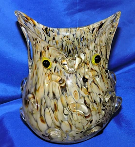 Mundgeblasene Murano Stil Kunst Glas Eule Vase - Bild 1 von 10