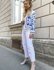 ZARA LINEN EMBROIDERIED PINTEREST/BLOGGER/RUNWAY FAV STYLE OVERSHIRT JACKET S-XL - Picture 1 of 12