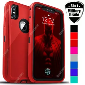 For Apple iPhone X XR XS Max Shockproof Rugged Protective Hybrid Case Cover - Picture 1 of 14