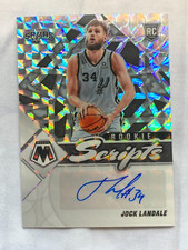 2021-22 Panini Mosaic Rookie Scripts Silver Prizm Jock Landale Auto RC Spurs