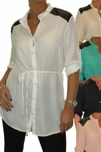  Damen Bluse Tunika Shirt fein weiches Gefühl Damen leichtes Shirt AUSVERKAUF 8-16 - Bild 1 von 22
