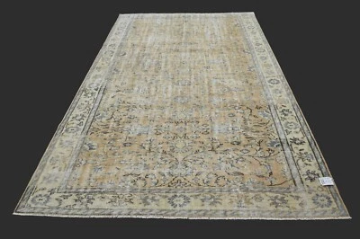 Vintage Turkish Oushak Rug, Beige 7x10 ft, Handmade Wool, Bohemian Anatolian - Image 1 of 4