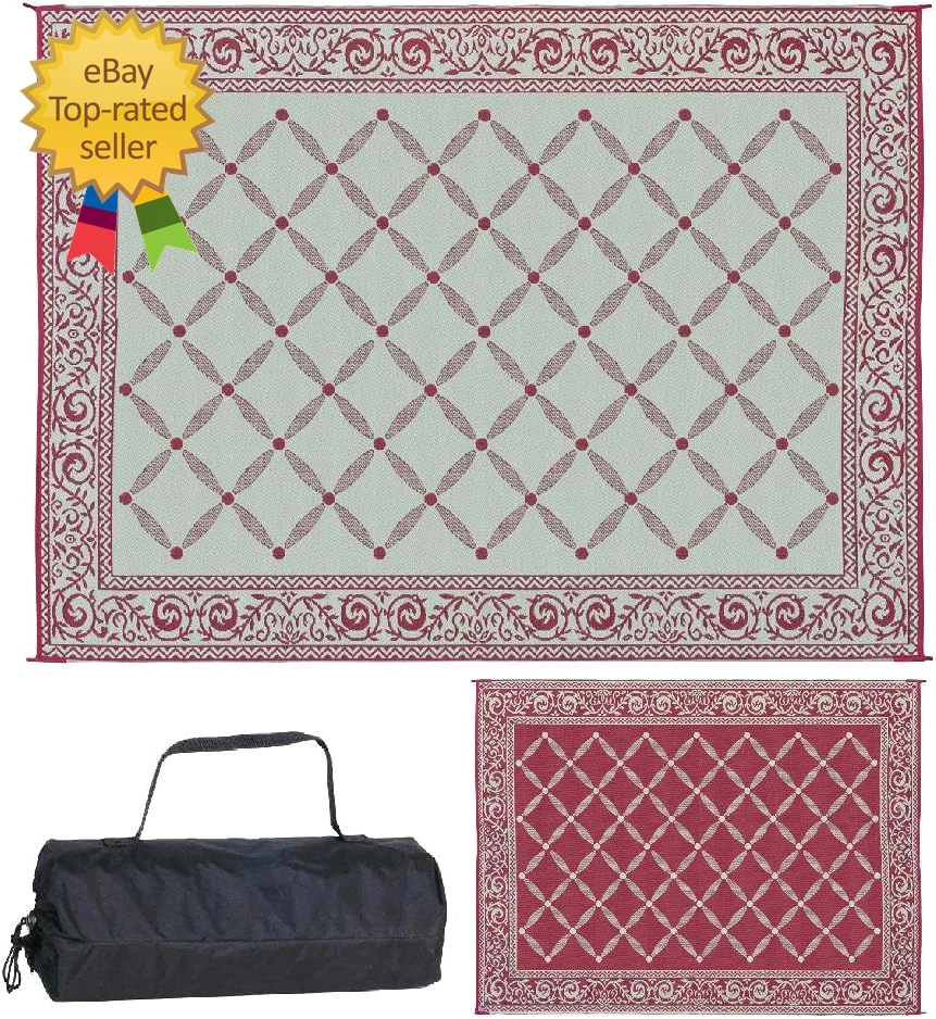 119125 9-feet by 12-feet Reversible Mat Plastic Straw Rug Large Floor Mat for