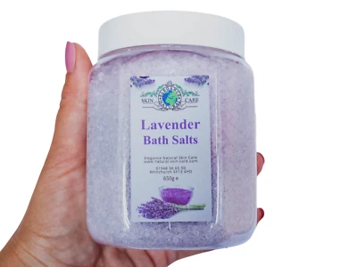ELEGANCE NATURAL SKIN CARE Lavendel Badesalz luxuriös duftend mineralreich Salzkristalle Relax UK 650g