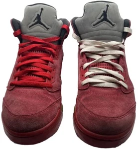Taglia 8,5 - Nike Air Jordan 5 retrò pelle scamosciata rossa 2017 136027-602 pre-possedute - Foto 1 di 5