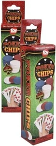 200 Plastic Poker Chips - Card Game Playing - Red White Blue with Storage Tray - Picture 1 of 10